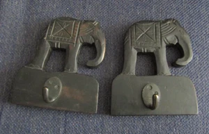 Two Rustic Wooden Elephant Coat Hooks - Picture 1 of 5