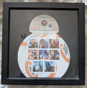 2017 Royal Mail Star Wars BB-8 Display Set Mint Cond 1st Class Stamps in Frame - Picture 1 of 1