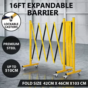 Extendable Garden Gate Mobile Security Retractable Fence Metal Barrier Pet 16ft - Picture 1 of 12