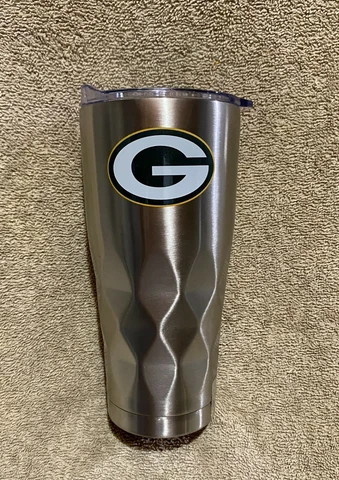Green Bay Packers Travel Tumbler 22oz Stainless Steel NFL Coffee Mug Hot or Cold Cover