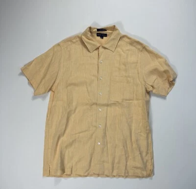 Camisa Grant Thomas Para Hombres Mediana Lino Puro Abotonada Ligera Preppy Moderna Foto 1 de 4