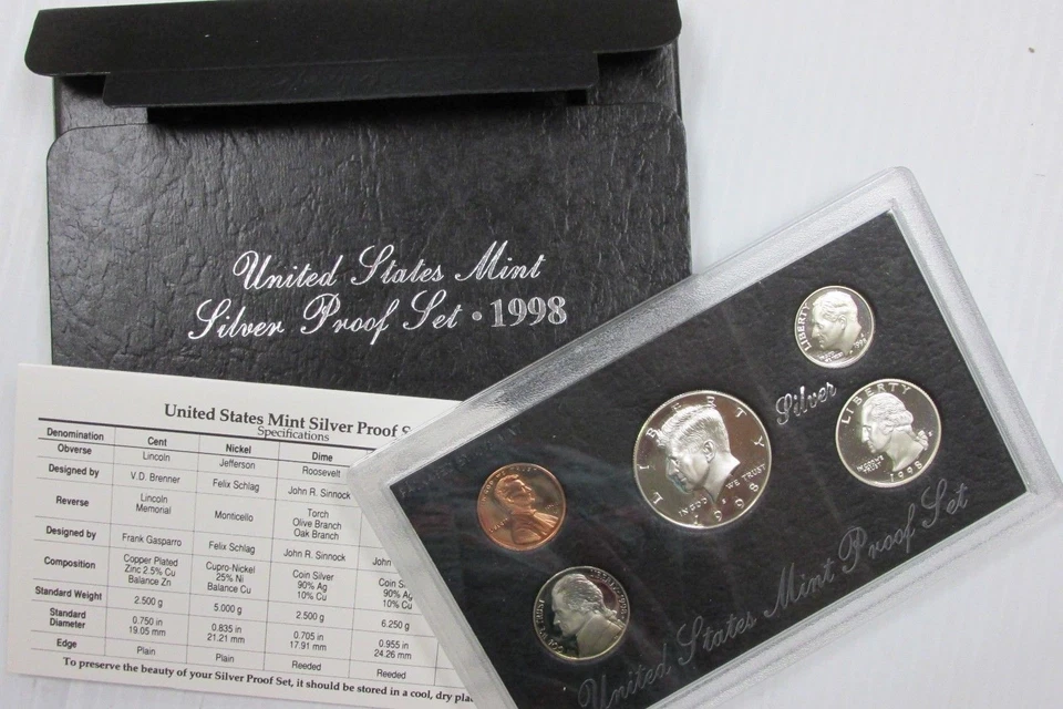 US Mint SILVER Proof Set - 1998 - Image 1 of 1