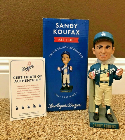 MINT #195 - Sandy Koufax 1955 No Hitter Brooklyn LA Dodgers 2012 Bobblehead SGA Cover