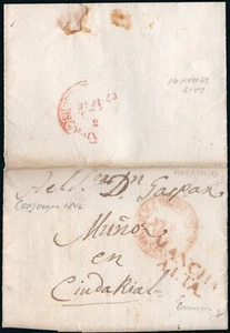 Toledo - Prefilatelia - Consuegra PE 2 - 1846 - Carta a Ciudad Real + tránsito - Imagen 1 de 1
