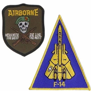 Aufnäher Abzeichen U.S. Airborne - mess with the best o. Air Force F-14 Piloten - Bild 1 von 5