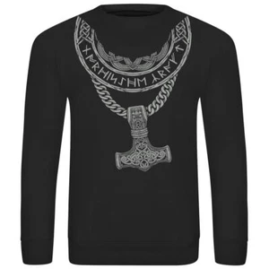 Herren Pullover Thors Hammer Kette wikinger motive für männer kerle nordmänner - Bild 1 von 2