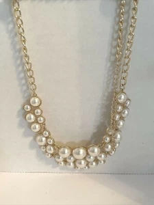 Statement Set Collana Bavaglino Strass e Perline Multicolore Tono Oro Moda - Foto 1 di 1