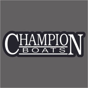 Champion Boats Logo White Lettering Carpet Graphic Decal Sticker 700-132 - Picture 1 of 1