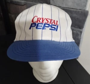 Vintage Crystal Pepsi Snapback Mütze Kappe gestreift bestickt - Bild 1 von 6