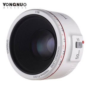 Yongnuo YN50mm F1.8 II White Color AF MF Auto Focus Lens For Canon EOS 70D 5D2 - Picture 1 of 12