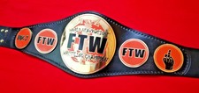 TAZ FTW HEAVYWEIGHT CHAMPIONSHIP BELT IN BRASS PLATES & REAL LEATHER FREE P&P 