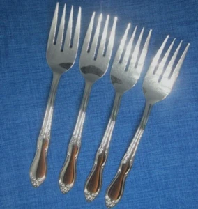 Oneida HOMESTEAD 4 Salad Forks Simeon & George H Rogers Stainless Flatware - Picture 1 of 5
