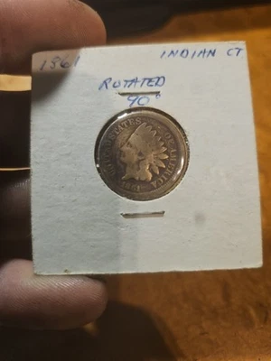 1861 Indian Head Cent Rotated 90 Degrees Coin - Image 1 of 4
