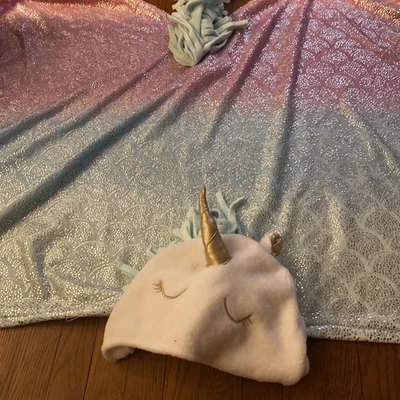 Unicorn Princess Cape Hooded With Horn And Tail. Fleece Sparkles 253 - Image 1 of 4