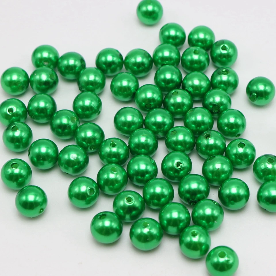 500 peças contas redondas de plástico pérola falsa 6 mm imitação cor pérola para escolha - Imagem 1 de 4