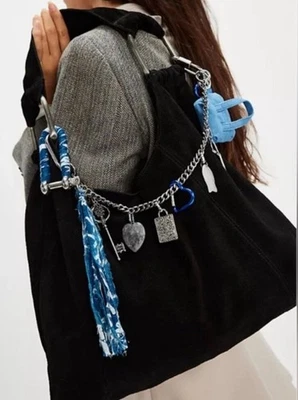 Free People Bobbi Slouch Suede Tote Shoulder Bag Buckle Strap Lined Black NWT - Image 1 of 4