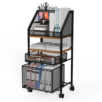 Carro de almacenamiento móvil de metal con 2 cajones con rueda bloqueable... Foto 1 de 4