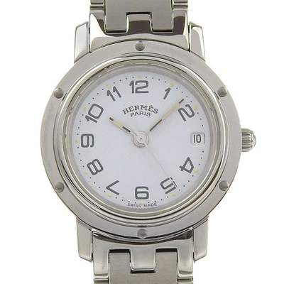 Relojes HERMES Clipper CL4.210 esfera blanca acero inoxidable cuarzo dis... Foto 1 de 4