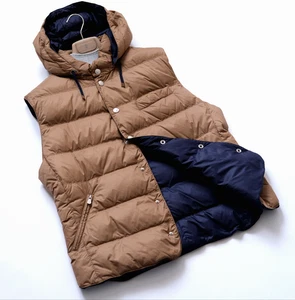 BRUNELLO CUCINELLI Down Vest Jacket w/ Detachable Hood Hoodie Men's Size L M - Picture 1 of 9