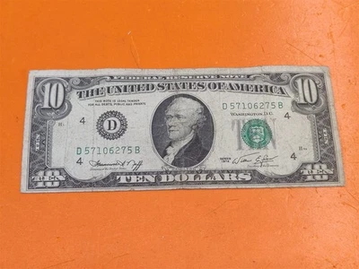 ⭐️⭐️⭐️⭐️⭐️ 1974 $10 Ten Dollar Bill US Federal Reserve Note (D) Cleveland Ohio - Image 1 of 4