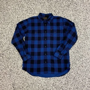 Filson Plaid Flannel Shirt Midnight Blue Black Long Sleeve Button Men’s Large - Bild 1 von 5