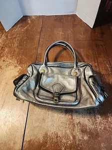 MARC JACOBS Large Satchel Shoulder Bag Metallic Gold Pebbled Leather READ - Picture 1 of 9