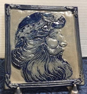 ROWE Pottery Salt Glazed SANTA Trivet- Tile- Large #15281C - Picture 1 of 3