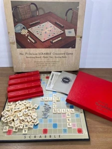 Vintage 1967 Scrabble Deluxe Edition No 71 Selchow & Righter Complete in Box - Picture 1 of 6