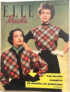 ELLE Magazine n° 170 du 28 Février 1949 ancienne revue Mode Couture ELLE TRICOTE - Picture 1 of 4