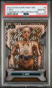 PSA 10 2023 Star Wars Topps High Tek C-3PO /25 Orange Cybernetic Wave Diffractor - Picture 1 of 2