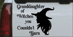 Granddaughter Witches Couldnt Burn Car Truck Window Decal Black 6X7.1 - Imagen 1 de 1