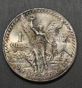 1985 1 Oz Silber Libertad Stern erstaunlicher Ton schön seltene Unze Silberadler BU$ - Bild 1 von 6