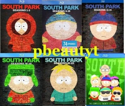 SOUTH PARK Seasons 1-26 Blu-Ray Collection 1-5 6-10 11-15 16-20 21-25 - Image 1 of 4