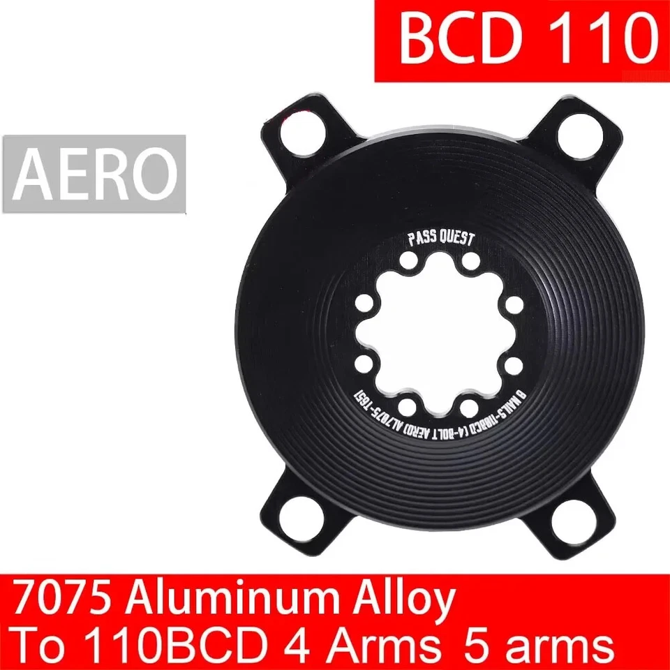 Chainring Adapter Spider 110BCD Converter Sprocket 4 5 Bolt Road Bike 8 Bolt  - Image 1 of 4