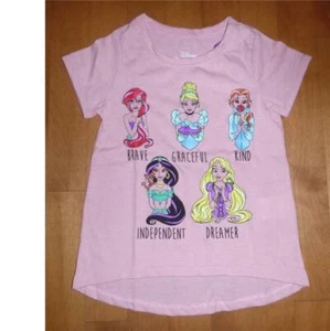 Toddler Girls DISNEY PRINCESSES Traits T-Shirt Size 2T 3T 4T 5T NWT Peach Dusty - Picture 1 of 1