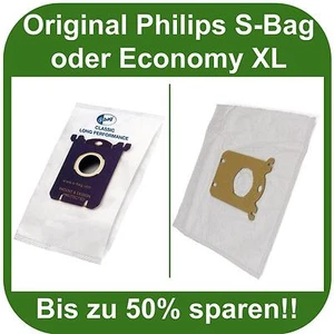 12 bolsas de aspiradora originales Philips S-Bag FC8021 o 30 bolsas de aspiradora Economy XL FC 8021 - Imagen 1 de 7