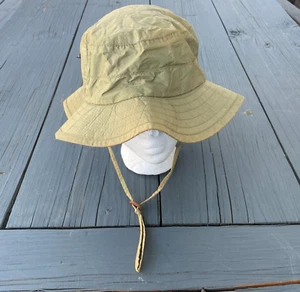 Columbia Omni Tech Bucket Hat Boonie Khaki Fishing Cap Medium Button String - Picture 1 of 5
