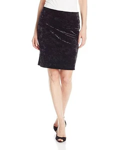 Karen Kane New Black Stretch Crushed Velvet Pencil Skirt Sizes M L XL - Picture 1 of 3