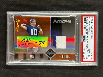 Camiseta deportiva PSA 8 2004 Leaf Limited 225 Eli Manning Phenoms Spotlight automática bronce/25 Foto 1 de 3