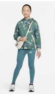 Nike Girl green floral Pullover Hoodie purple Orchid NWT Large - Picture 1 of 8
