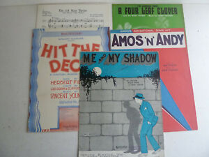 vintage sheet music, Irving Berlin, Amos n Andy, Al Jolson, lot of 5