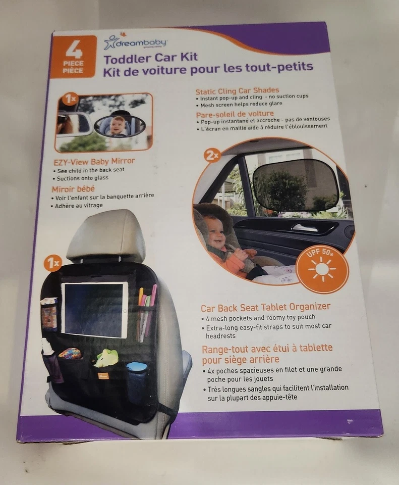 Dreambaby Toddler Car Kit w/ Baby Visor Mirror Back Seat Tablet Holder Organizer