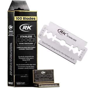 RK Shaving Double Edge Razor Blade for Henson AL13 safety 100 Blades Pack - Picture 1 of 7