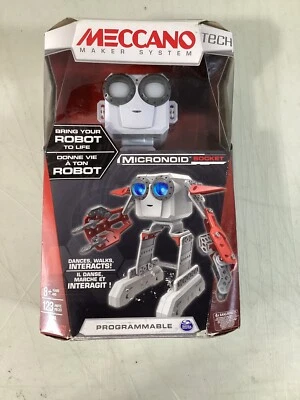 Meccano Micronoid Red socket robot building set 123 pieces "New In Box" - Image 1 of 2