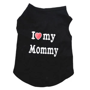 Lovely I Love My Daddy Mommy Small Dog Pet Cotton Clothes Sleeveless Vest hs - Picture 1 of 18