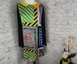 Sophyline Paris Kleid Stiefelkleid Kragen lange Ärmel pop art Kleid vintage - Picture 1 of 10