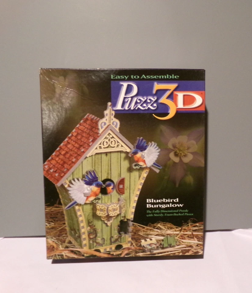 Puzz3D Puzzles 229 Piece Bluebird Bungalow Milton Bradley Complete - Image 1 of 4
