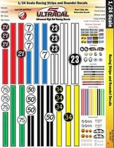 Ultracal 3403 Racing Stripe and Roundel Decals 1/24 from Mid-America Naperville - Picture 1 of 1