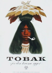 Original vintage poster TOBACCO FARM GIRL SMOKING PIPE 1955 - Picture 1 of 1