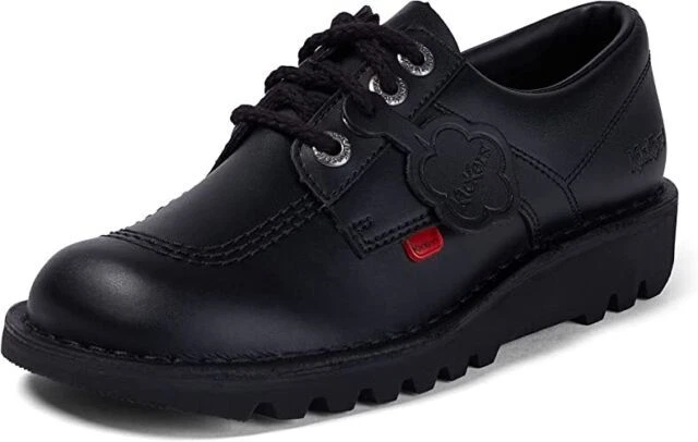 Kickers Kick Lo Core Men's Leather Shoes - Black/Black, UK 8